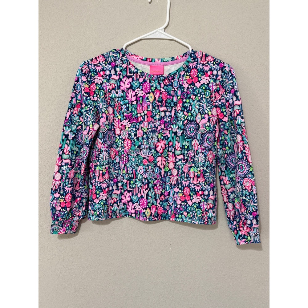NWT Lilly Pulitzer Girls Mini Kahmala Sweatshirt 8-10 Navy Jewel